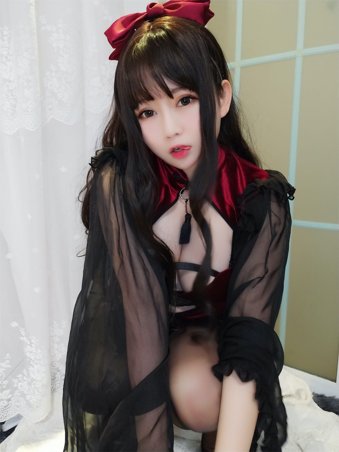 是依酱呀旗袍黑纱连衣裙贵妇35图3视频插图2