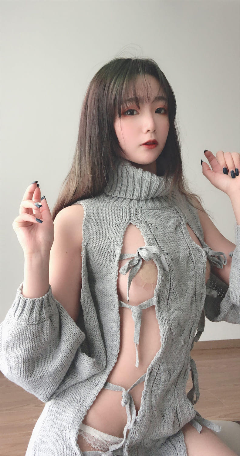 是青水洞洞灰毛衣14图插图