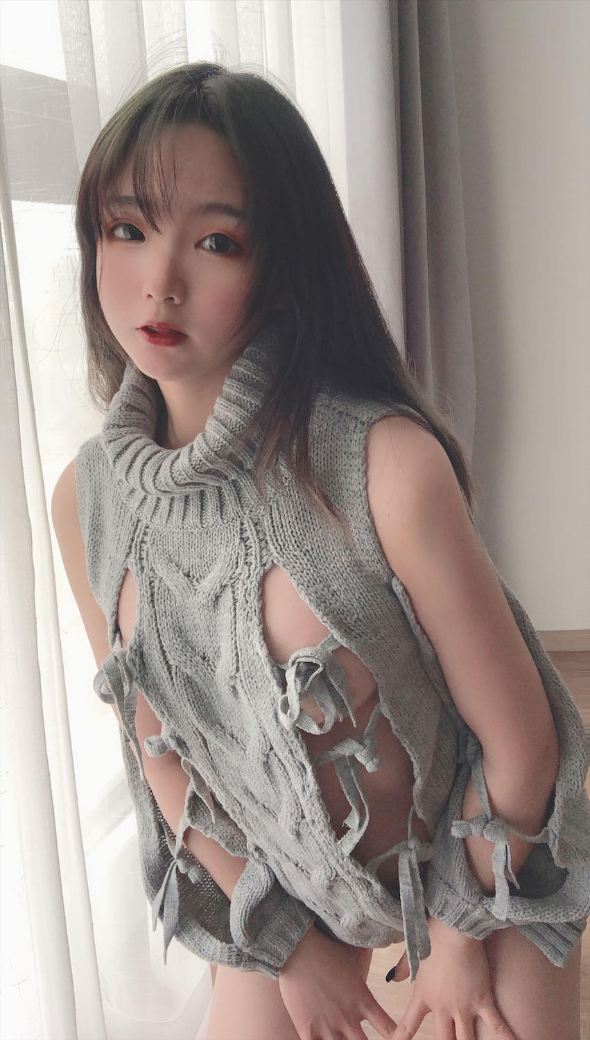 是青水洞洞灰毛衣14图插图1