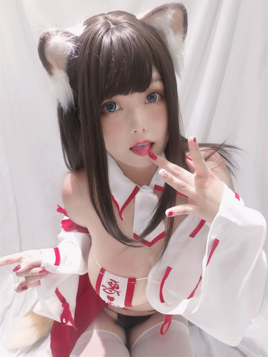 蜜汁猫裘巫女小狐22图插图2