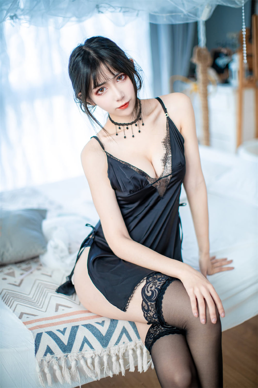 阮邑_Fairy黑色睡裙30图插图