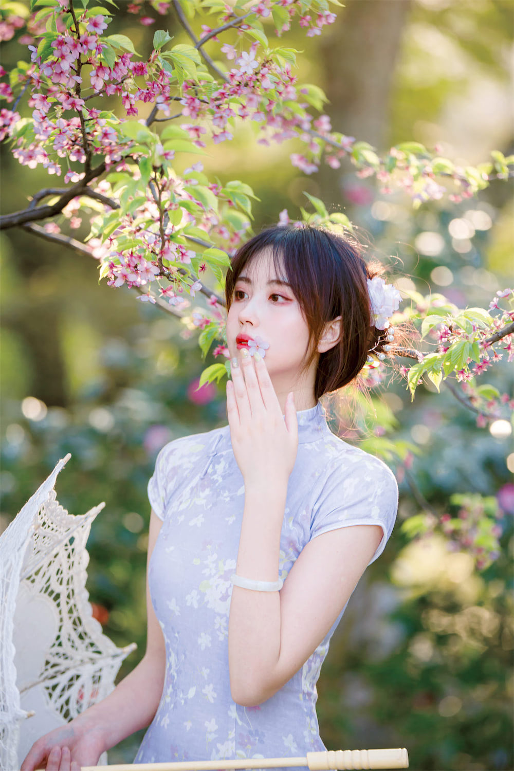 念雪蓝纱衣旗袍78图插图2