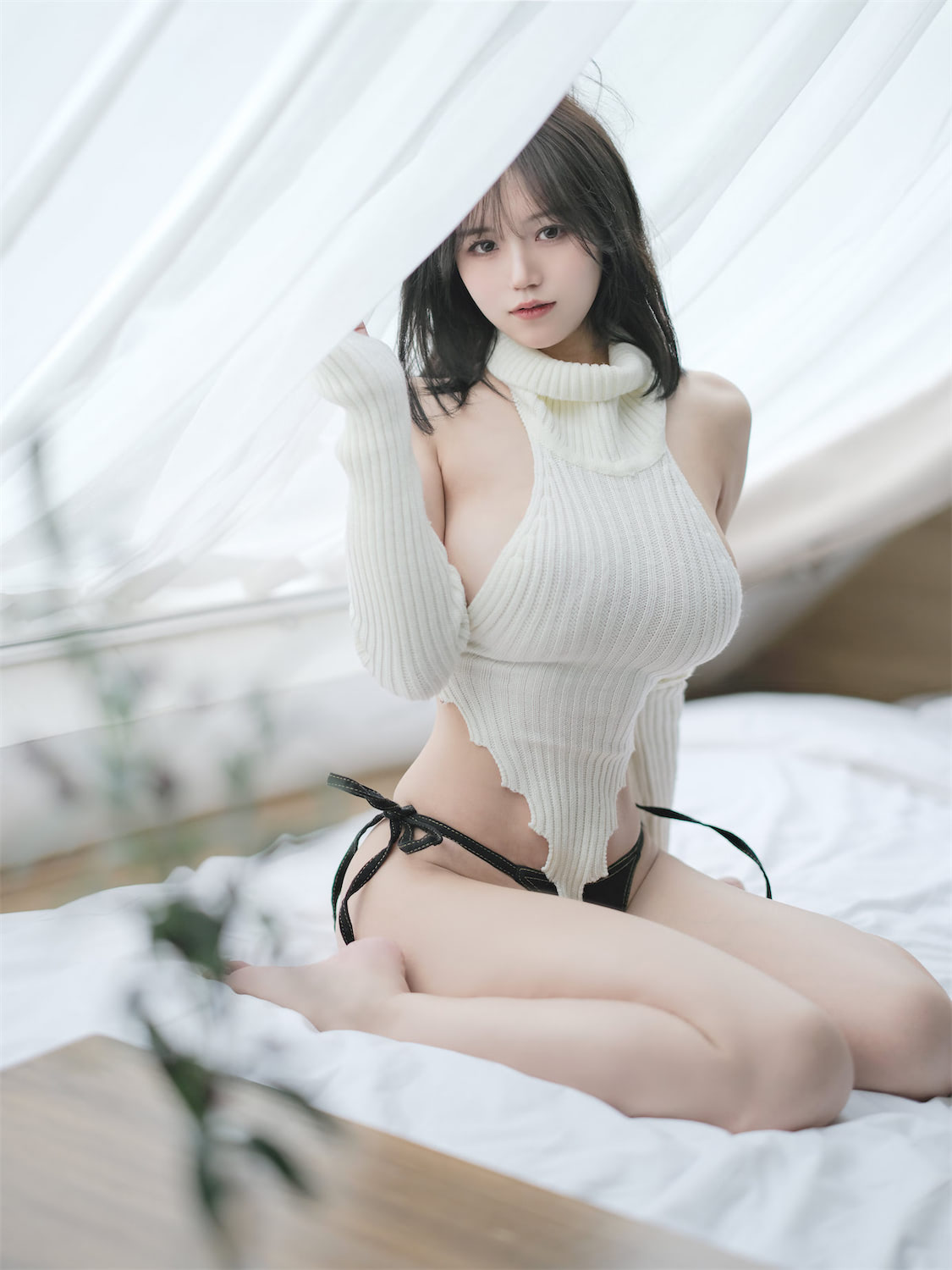 小仓千代w白毛衣自摄16图插图1