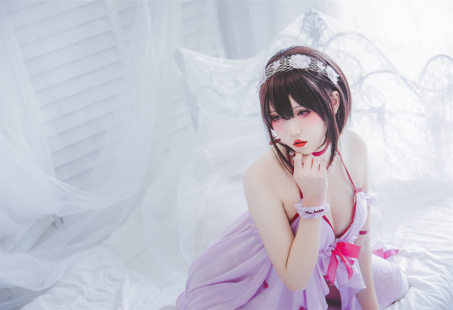 阿薰kaOri加藤惠白丝睡衣15图插图1