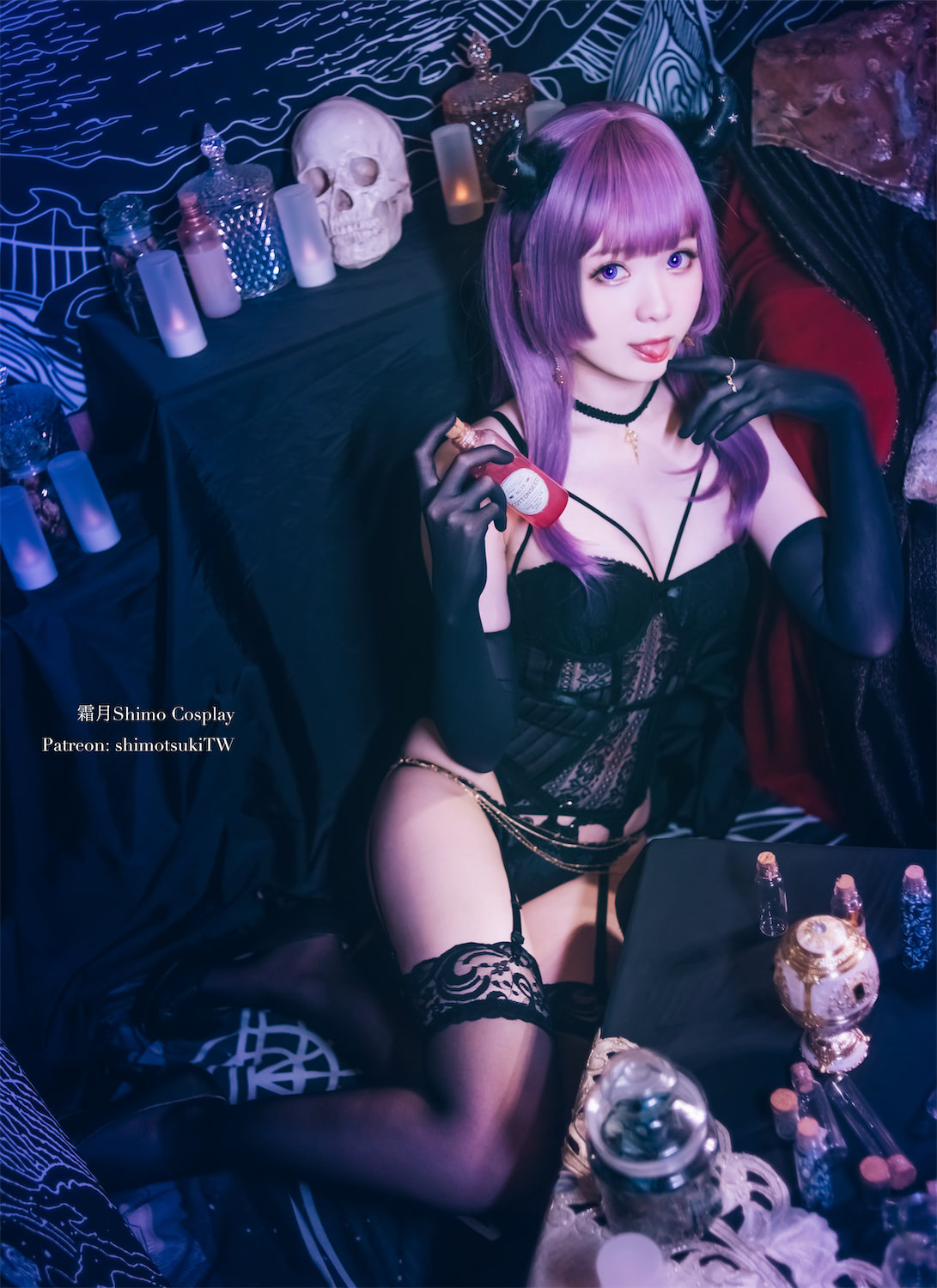 霜月shimo紫发黑丝魅魔16图插图