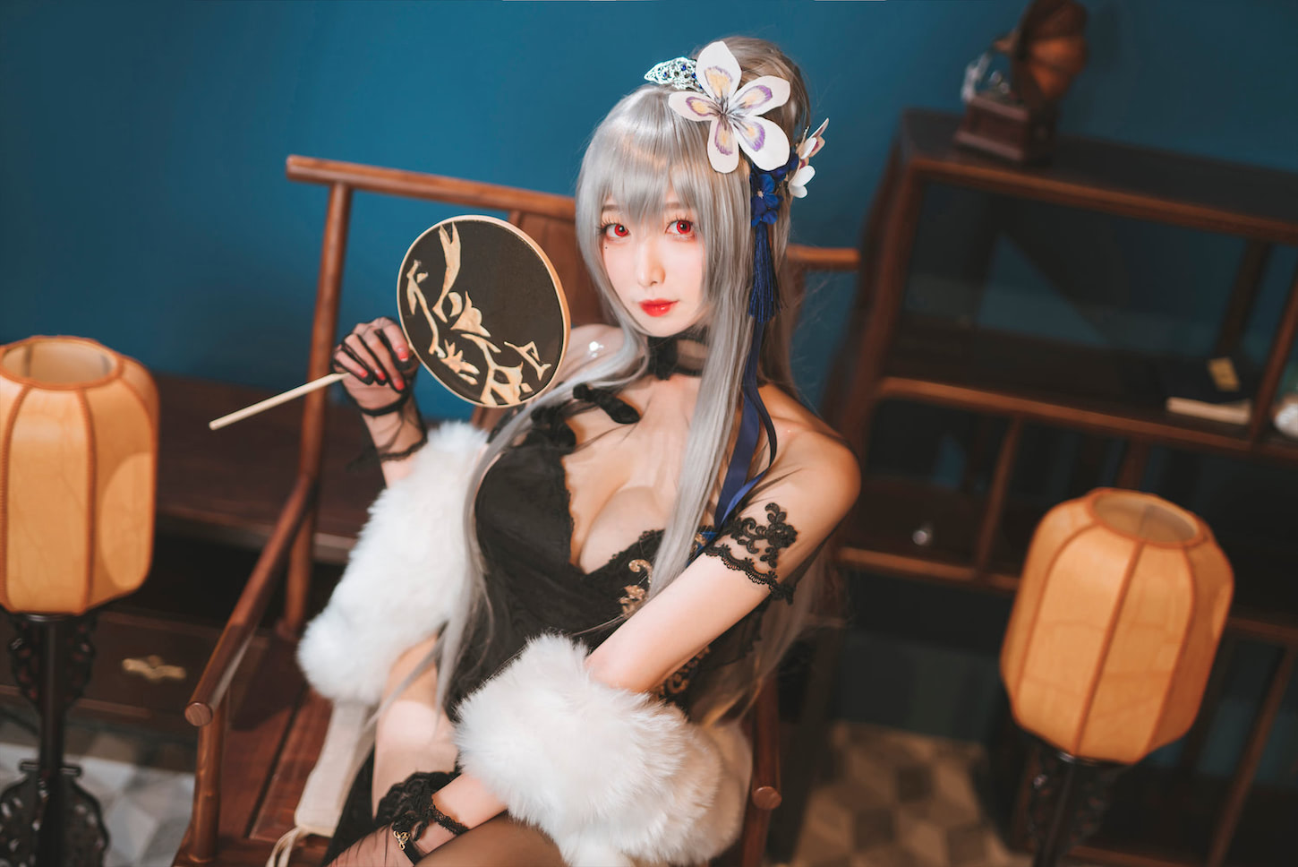 封疆疆v路易九世黑丝旗袍35图插图2