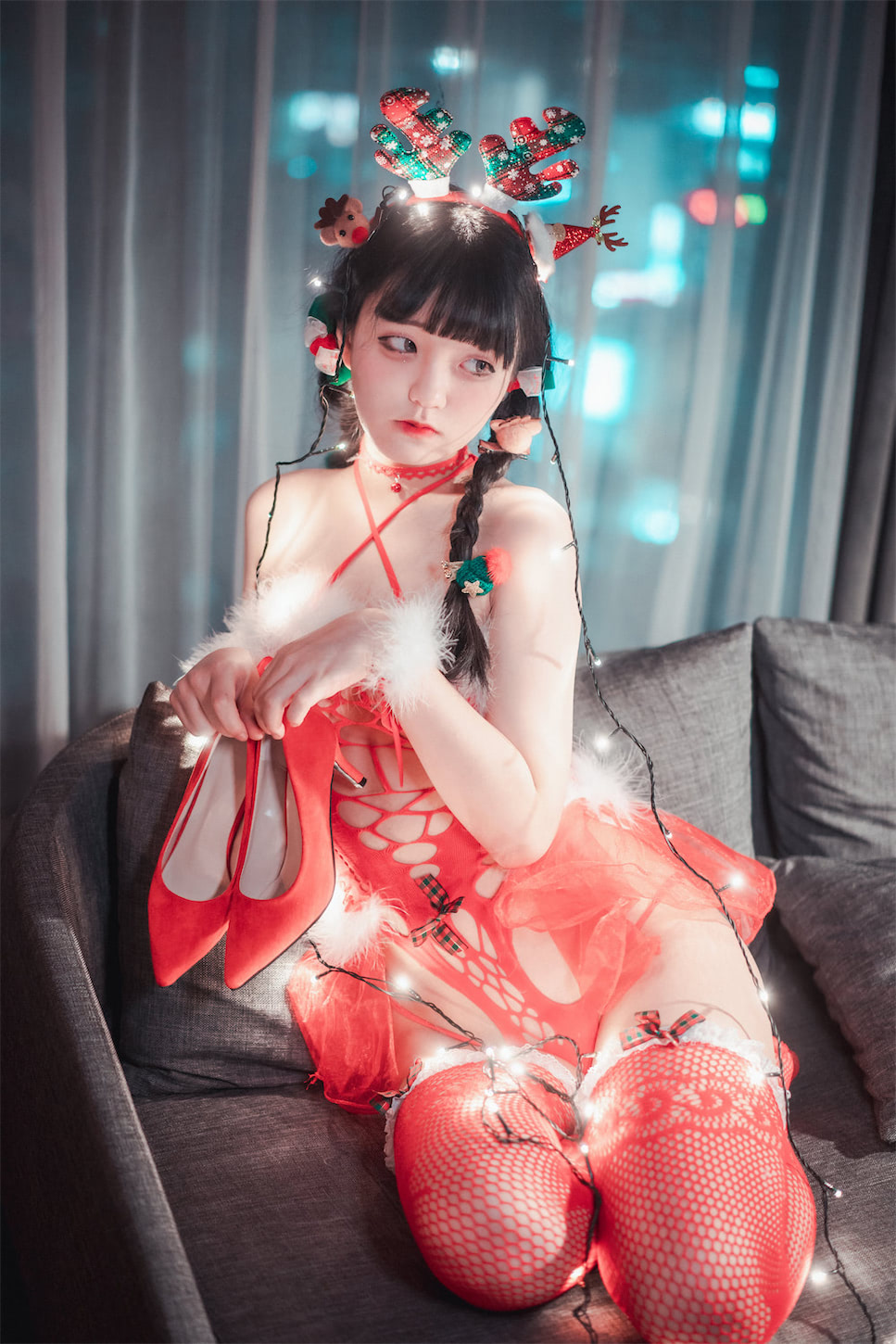 Jenny정제니高跟圣诞红小鹿55图插图2