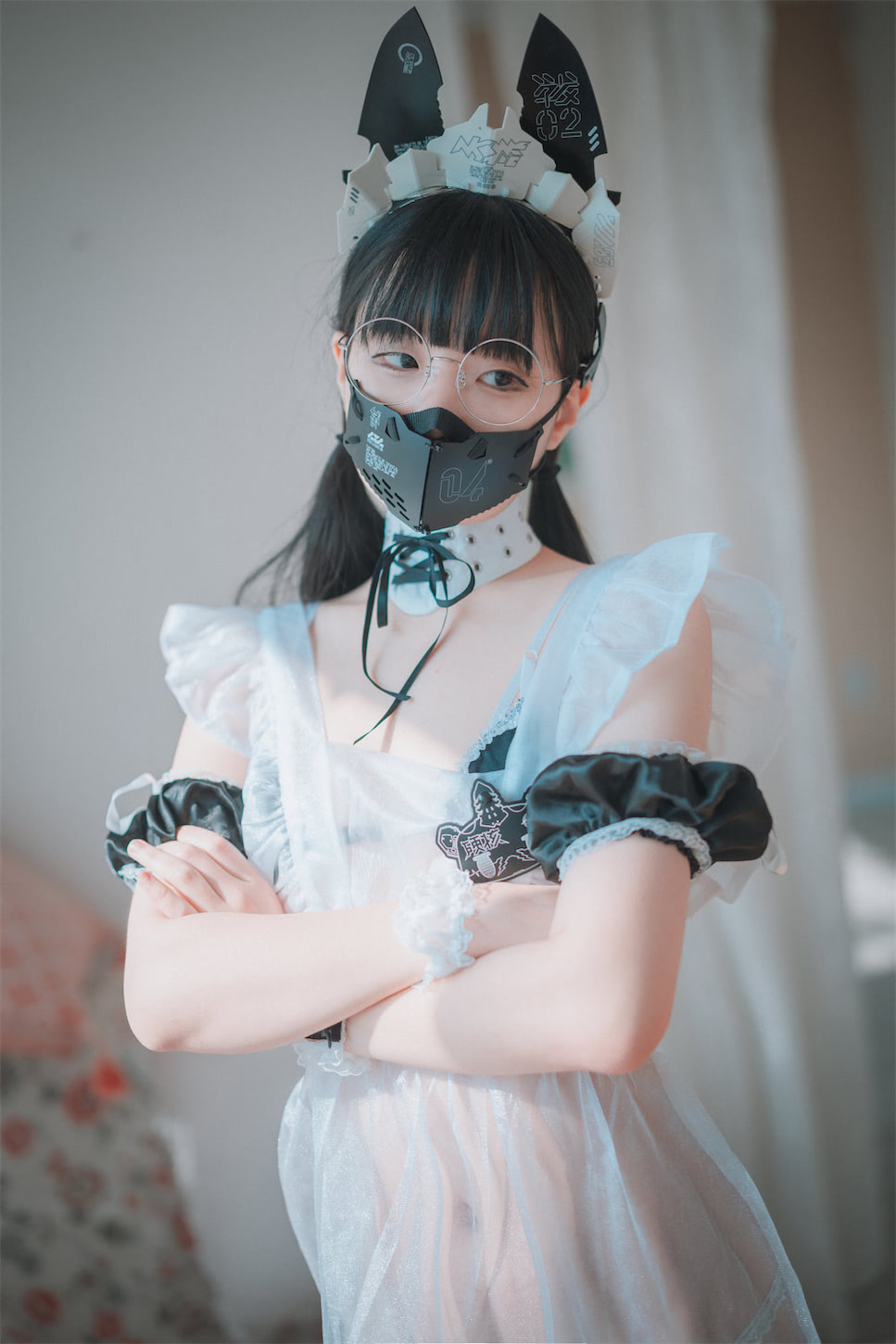 Jenny정제니白丝未来女仆围裙113图插图1