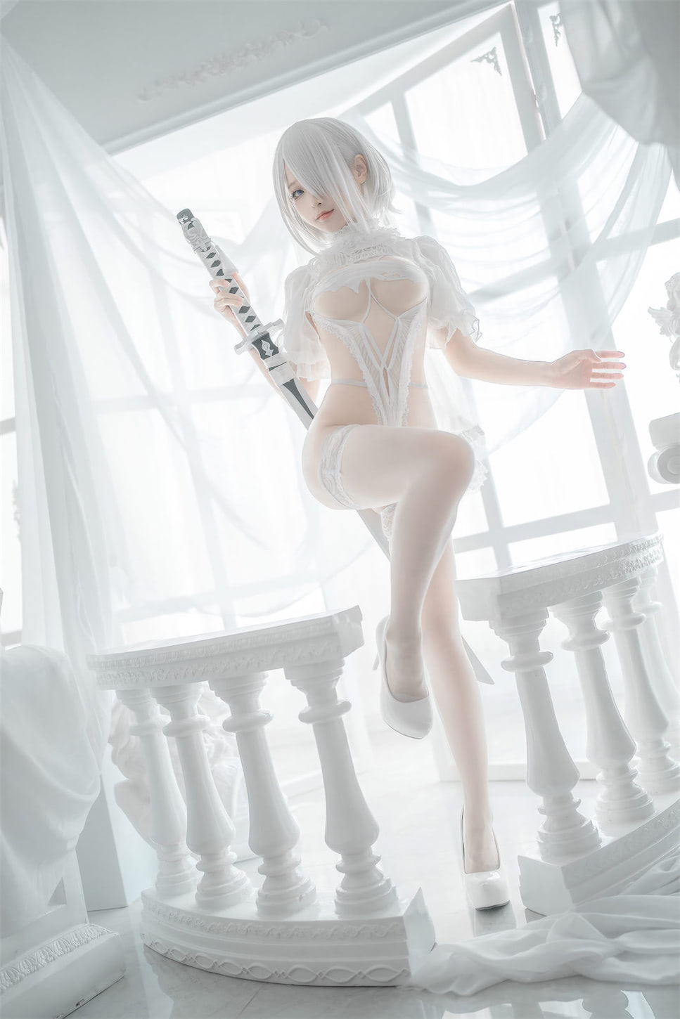 蠢沫沫2B白色婚纱59图插图1